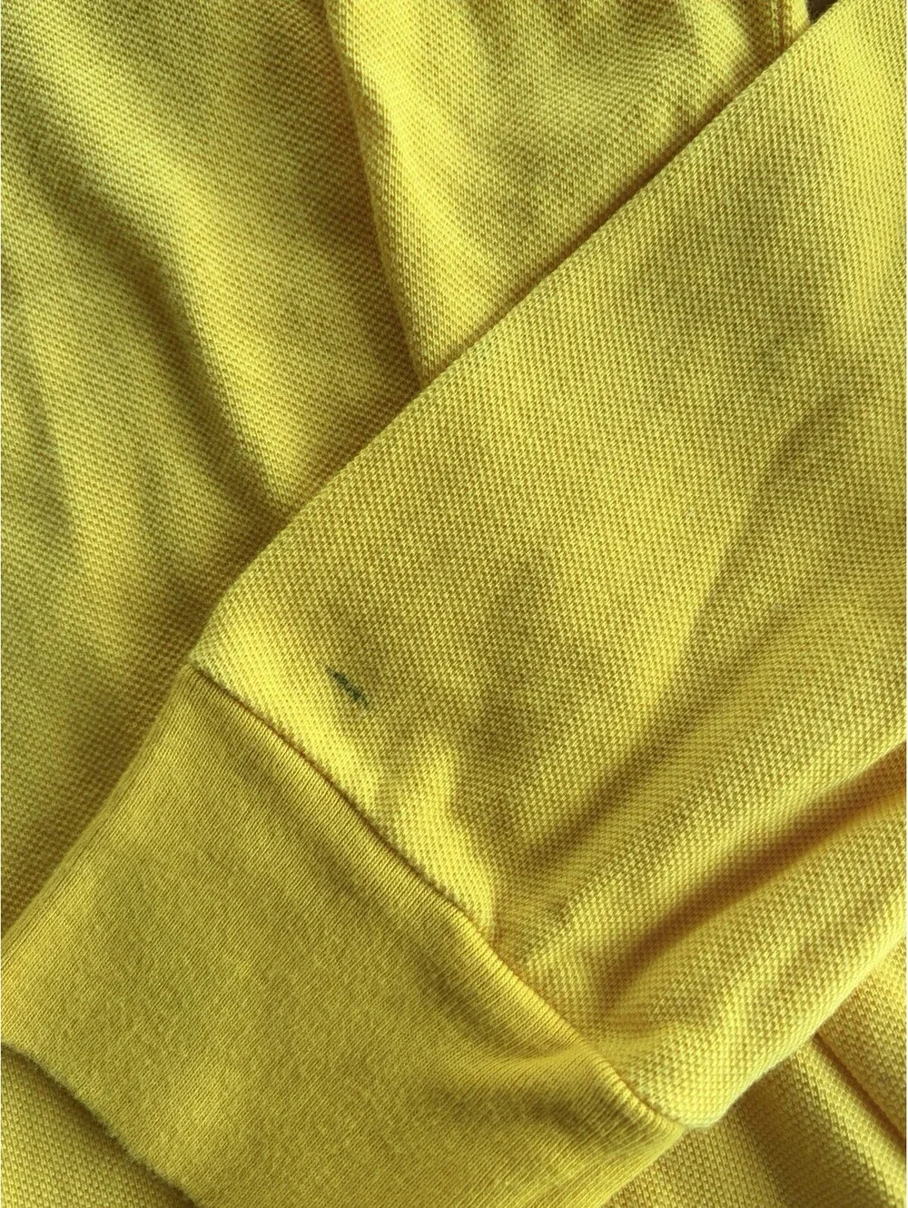 Polo Ralph Lauren Kids XL 18-20 Yellow Long Sleeve Pique Polo Shirt Navy Pony